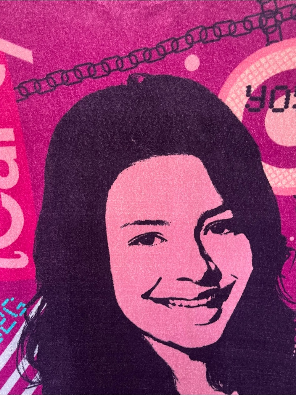 Vintage 2007 iCarly Nickelodeon Fleece Blanket Pink Purple Y2K Nostalgia Throw